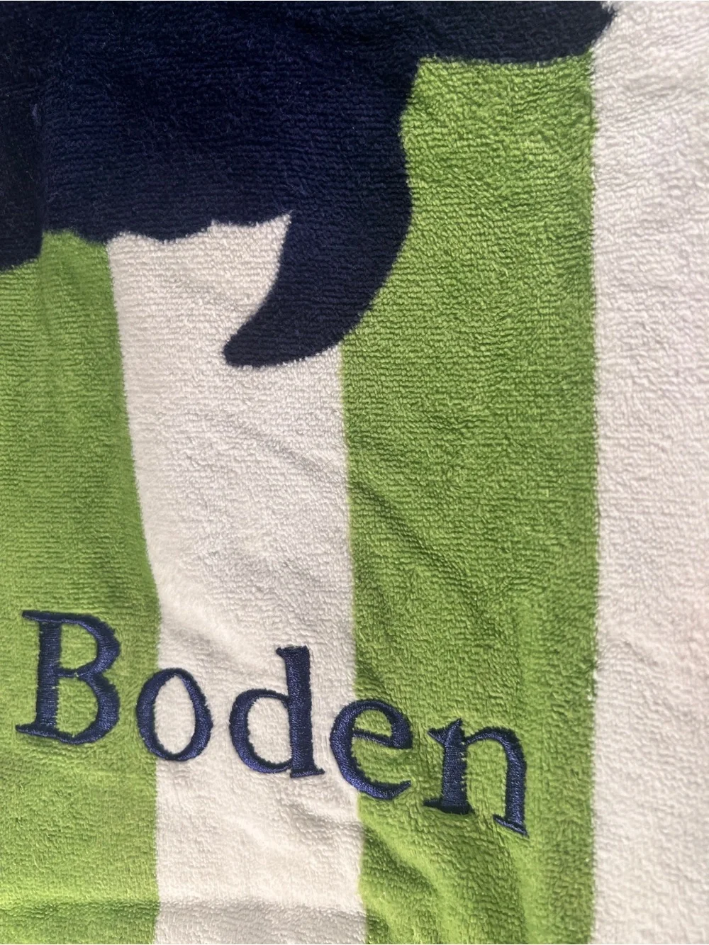 Pottery Barn Kids Hooded Beach Towel 100%Cotton Toddler Turtle Green/Blue Boden